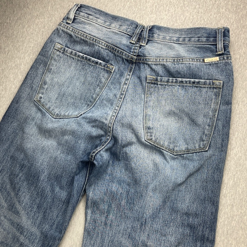 KanCan Jeans Womens 7/27 KC7373M Medium Wash Distressed Blue Straight Leg EUC